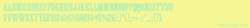 Schkorycza Font – Green Fonts on Yellow Background