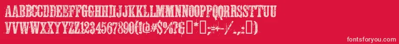 Schkorycza Font – Pink Fonts on Red Background