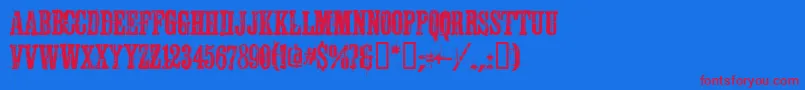 Schkorycza Font – Red Fonts on Blue Background