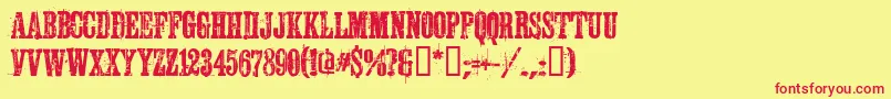 Schkorycza Font – Red Fonts on Yellow Background
