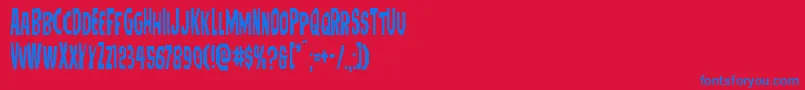 Hitchblockcond Font – Blue Fonts on Red Background