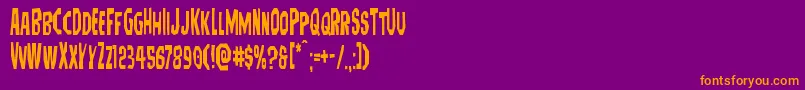 Hitchblockcond Font – Orange Fonts on Purple Background