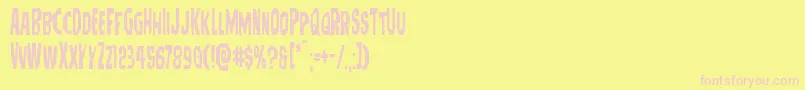 Hitchblockcond Font – Pink Fonts on Yellow Background