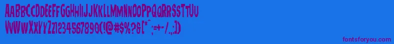 Hitchblockcond Font – Purple Fonts on Blue Background