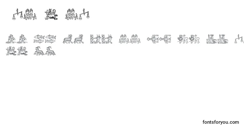 A fonte Tierkreis3 – alfabeto, números, caracteres especiais