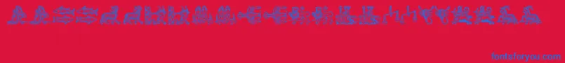 Tierkreis3 Font – Blue Fonts on Red Background