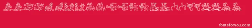 Шрифт Tierkreis3 – розовые шрифты на красном фоне