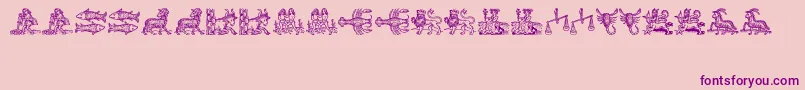 Tierkreis3 Font – Purple Fonts on Pink Background