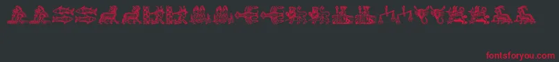 フォントTierkreis3 – 黒い背景に赤い文字
