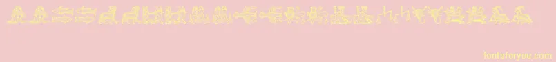 Tierkreis3-Schriftart – Gelbe Schriften auf rosa Hintergrund