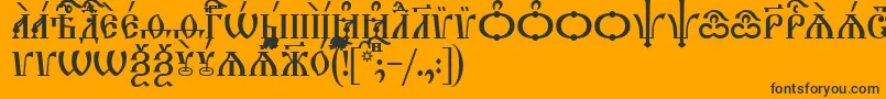 Czcionka TriodionCapsIeucs – czarne czcionki na pomarańczowym tle