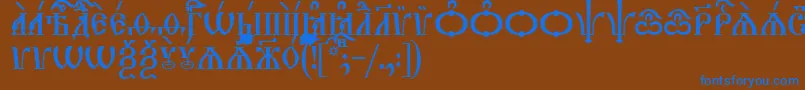 フォントTriodionCapsIeucs – 茶色の背景に青い文字