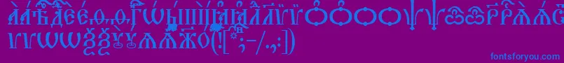 フォントTriodionCapsIeucs – 紫色の背景に青い文字