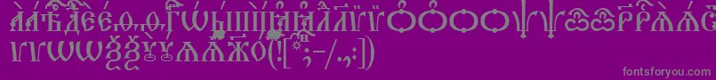 フォントTriodionCapsIeucs – 紫の背景に灰色の文字