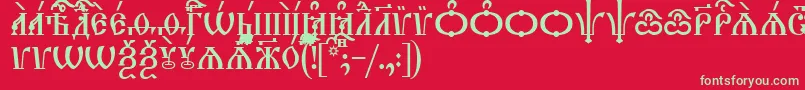 Шрифт TriodionCapsIeucs – зелёные шрифты на красном фоне
