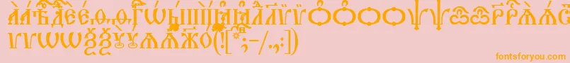 フォントTriodionCapsIeucs – オレンジの文字がピンクの背景にあります。