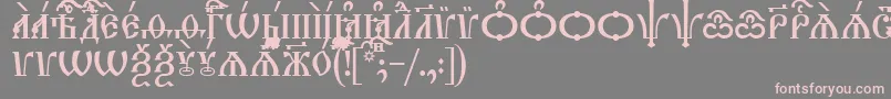 TriodionCapsIeucs Font – Pink Fonts on Gray Background