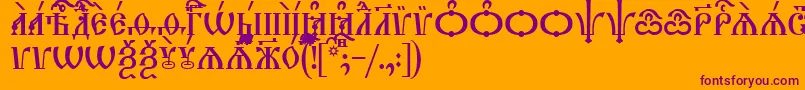 More about TriodionCapsIeucs Font TriodionCapsIeucs Font – Purple Fonts on Orange Background