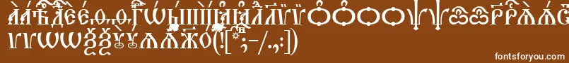 フォントTriodionCapsIeucs – 茶色の背景に白い文字