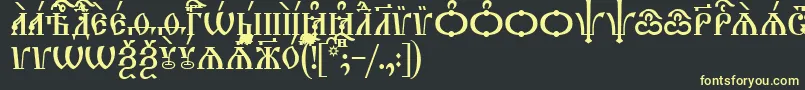 Weitere Informationen zur TriodionCapsIeucs-Schriftart TriodionCapsIeucs-Schriftart – Gelbe Schriften auf schwarzem Hintergrund
