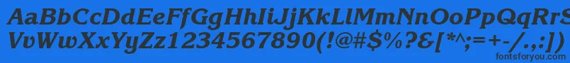 KorinnablackbttItalic Font – Black Fonts on Blue Background