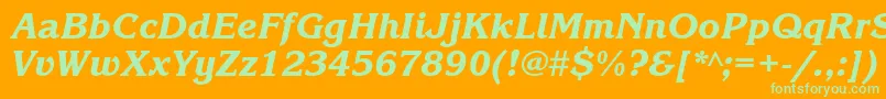 KorinnablackbttItalic Font – Green Fonts on Orange Background