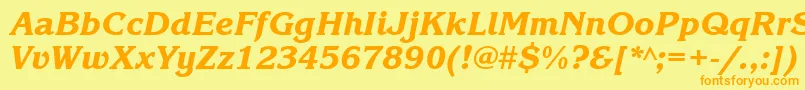 KorinnablackbttItalic Font – Orange Fonts on Yellow Background