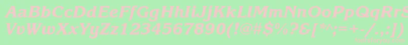 KorinnablackbttItalic Font – Pink Fonts on Green Background