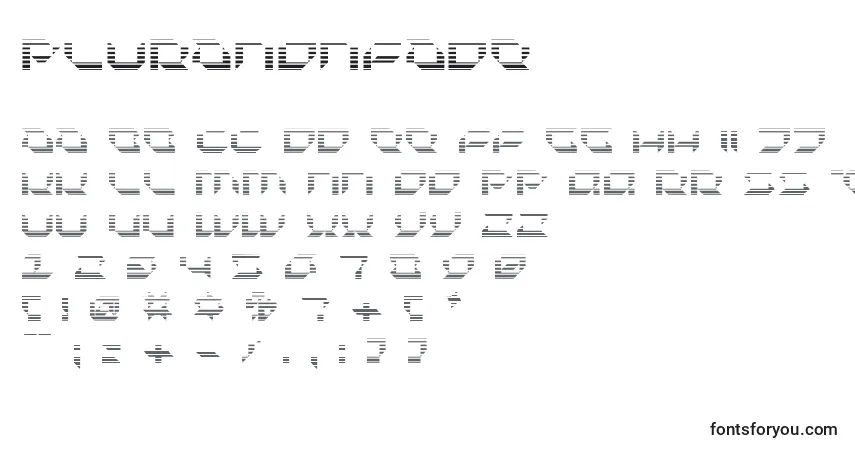 Schriftart PluranonFade – Alphabet, Zahlen, spezielle Symbole