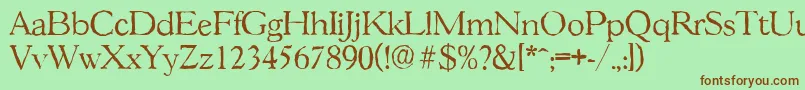 GascogneantiqueLightRegular Font – Brown Fonts on Green Background