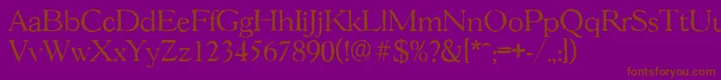 GascogneantiqueLightRegular Font – Brown Fonts on Purple Background