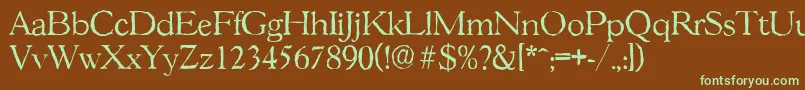 GascogneantiqueLightRegular Font – Green Fonts on Brown Background