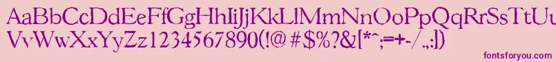 GascogneantiqueLightRegular Font – Purple Fonts on Pink Background