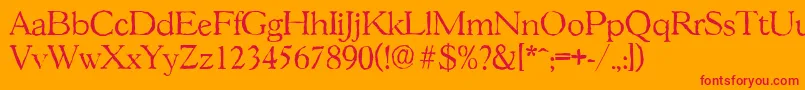 GascogneantiqueLightRegular Font – Red Fonts on Orange Background