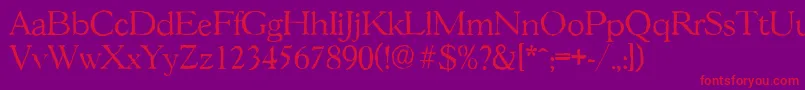 GascogneantiqueLightRegular Font – Red Fonts on Purple Background