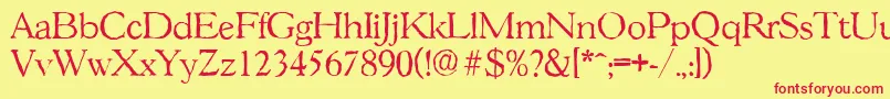 GascogneantiqueLightRegular Font – Red Fonts on Yellow Background