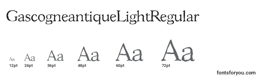 Größen der Schriftart GascogneantiqueLightRegular