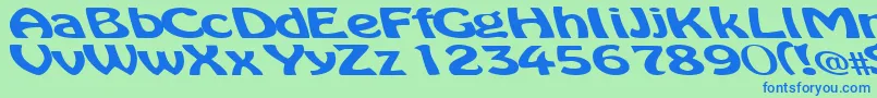Microdot Font – Blue Fonts on Green Background