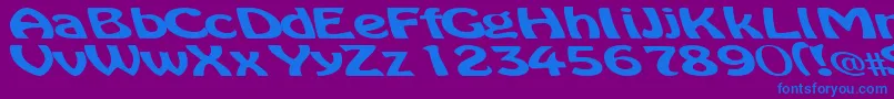 Microdot Font – Blue Fonts on Purple Background
