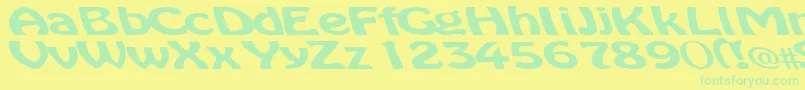 Microdot Font – Green Fonts on Yellow Background