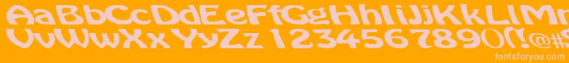 Microdot Font – Pink Fonts on Orange Background