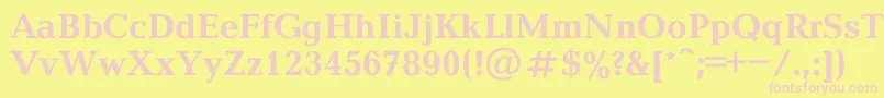 Baltica0-fontti – vaaleanpunaiset fontit keltaisella taustalla