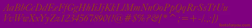 Caslonc540btItalic Font – Brown Fonts on Purple Background