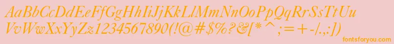 Caslonc540btItalic Font – Orange Fonts on Pink Background