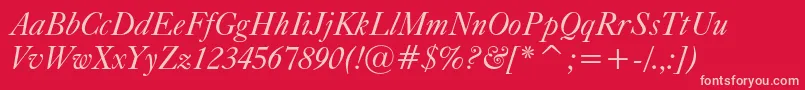 Caslonc540btItalic Font – Pink Fonts on Red Background