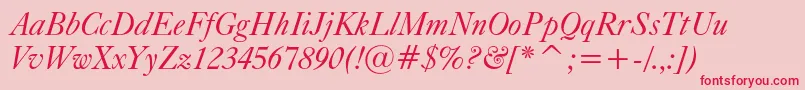 Caslonc540btItalic Font – Red Fonts on Pink Background