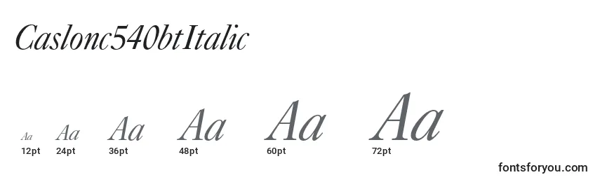 Caslonc540btItalic Font Sizes