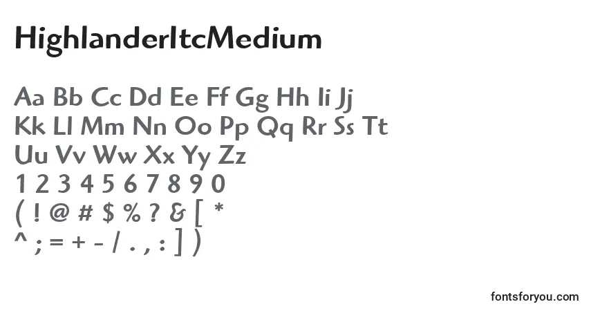 Police HighlanderItcMedium - Alphabet, Chiffres, Caractères Spéciaux