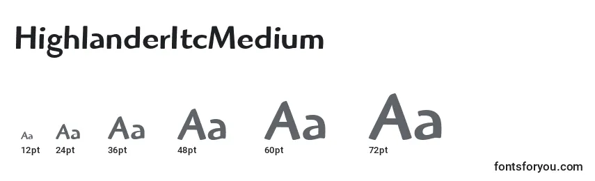 HighlanderItcMedium Font Sizes