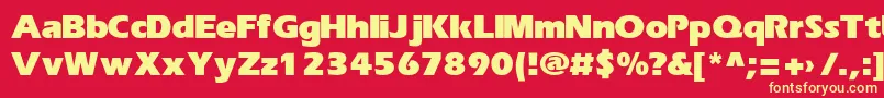 Erika ffy Font – Yellow Fonts on Red Background